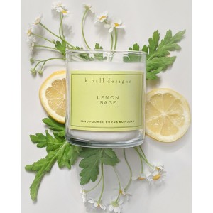 K. Hall Designs Lemon Sage 60 Hour Jar Candle 
