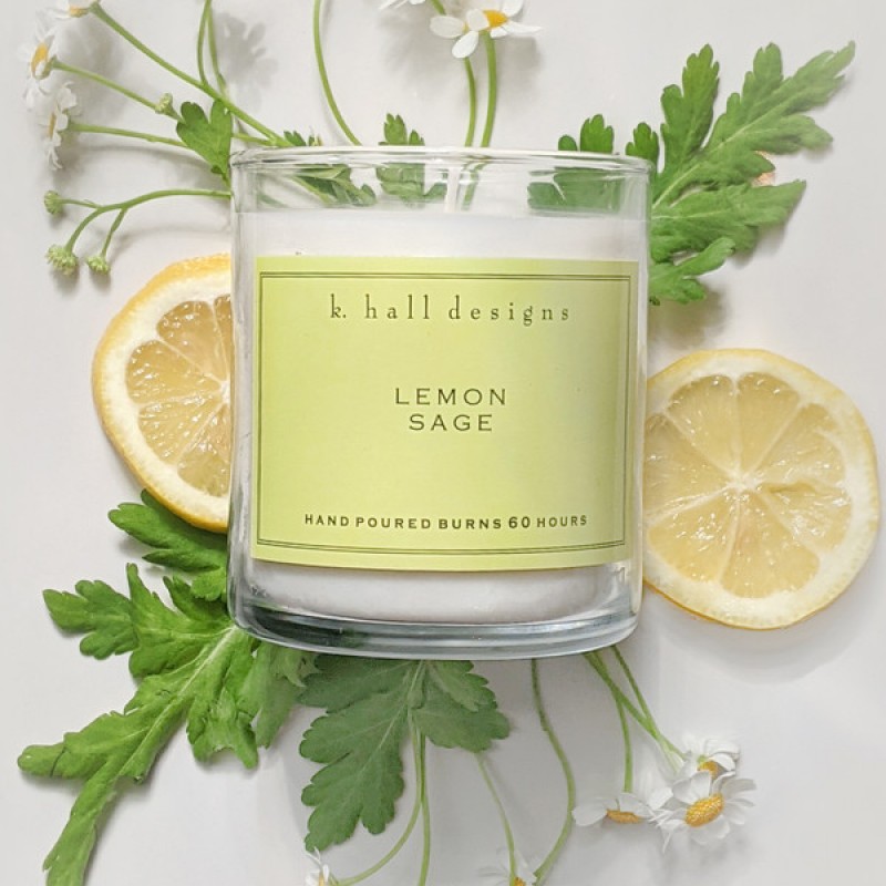K. Hall Designs Lemon Sage 60 Hour Jar Candle K. Hall Designs Lemon Sage 60 Hour Jar Candle