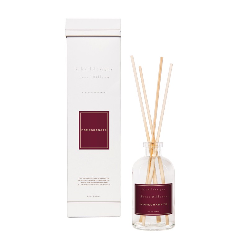 K. Hall Designs Pomegranate 8oz Scented Reed Diffuser