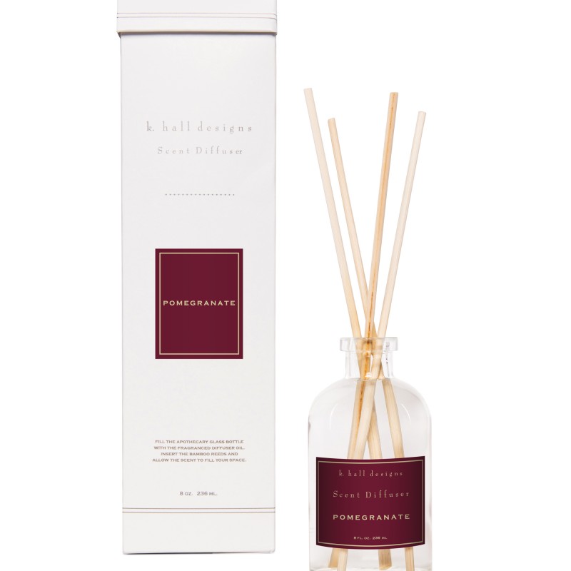 K. Hall Designs Pomegranate 8oz Scented Reed Diffuser