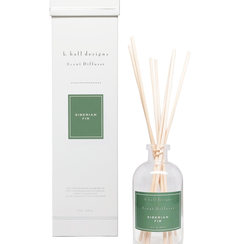 K. Hall Designs Siberian Fir 8oz Scented Reed Diffuser