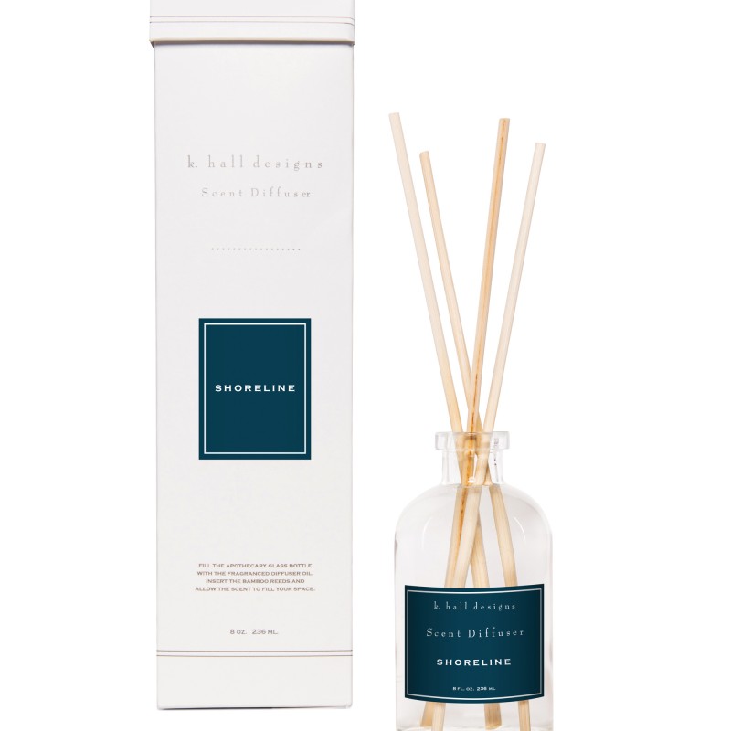 K. Hall Designs Shoreline 8oz Scented Reed Diffuser