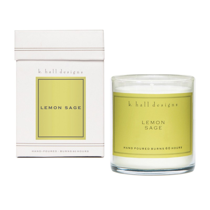 K. Hall Designs Lemon Sage 60 Hour Jar Candle 