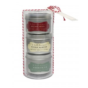 K. Hall Designs Holiday Trio Travel Candle Gift Set 