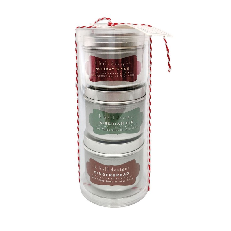 K. Hall Designs Festive Trio Travel Candle Gift Set 