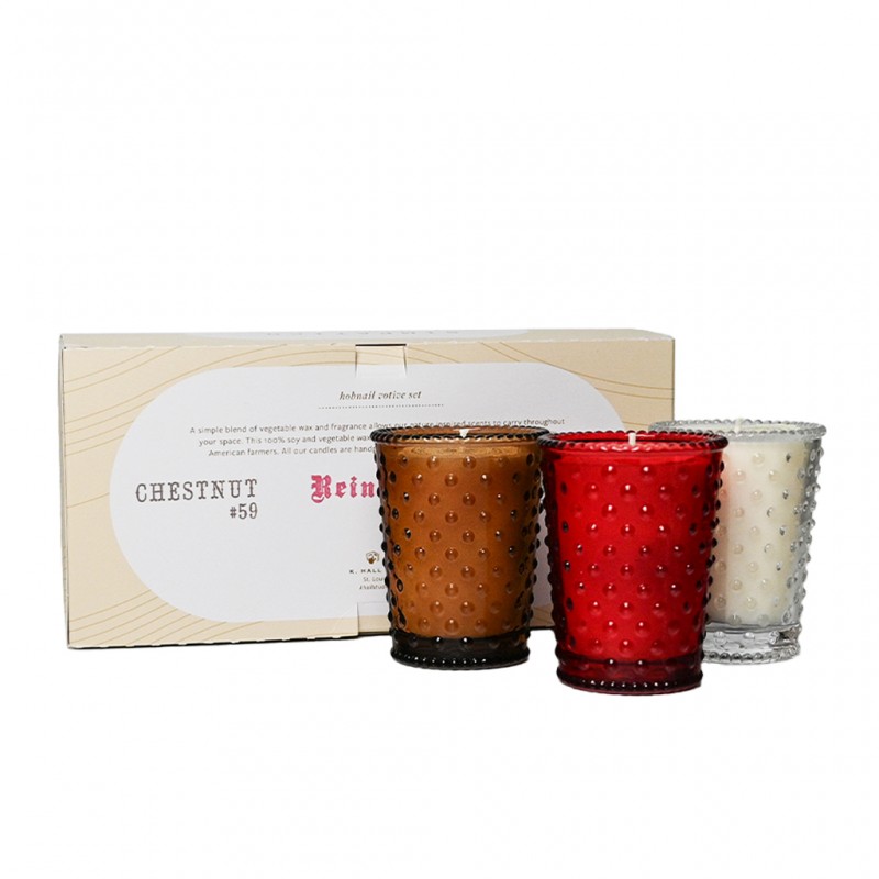 Simpatico Hobnail Votive Set Holiday