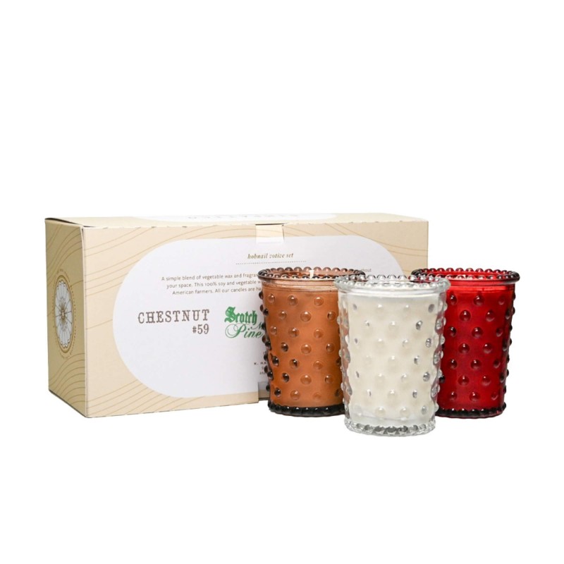 Simpatico Hobnail Votive Set Holiday