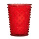 Simpatico Cranberry Poinsettia #65 Hobnail Glass Candle 