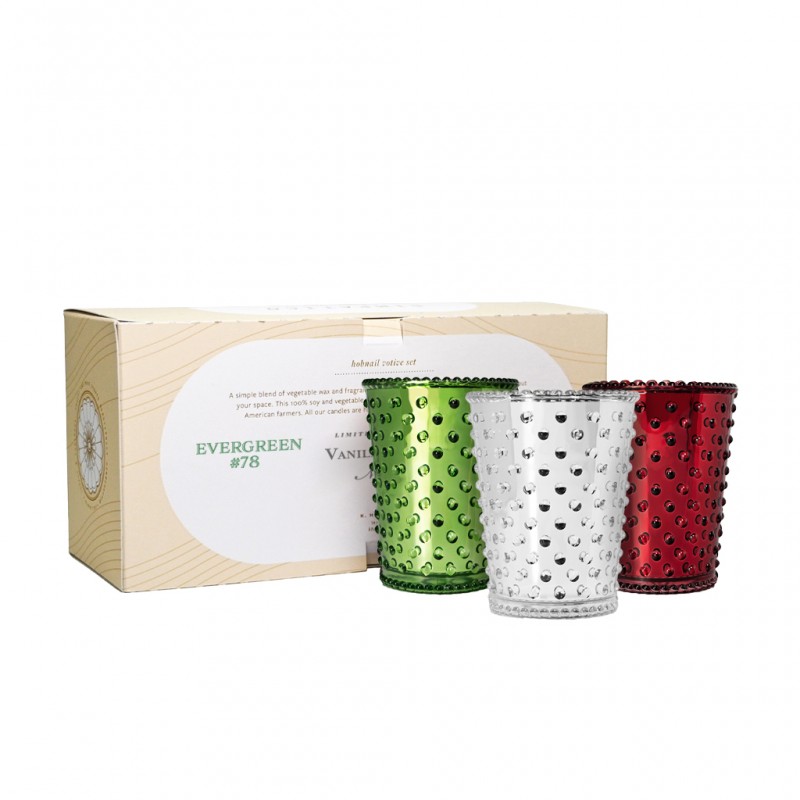 Simpatico Hobnail Votive Set Chrome 