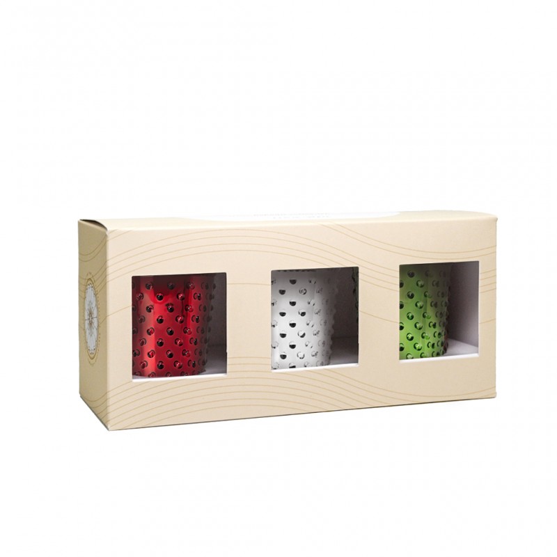 Simpatico Hobnail Votive Set Chrome 