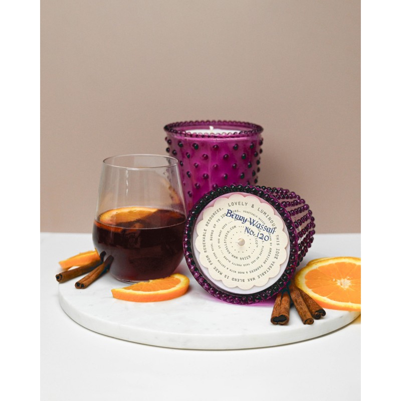 Simpatico Berry Wassail #120 Hobnail Glass Candle 