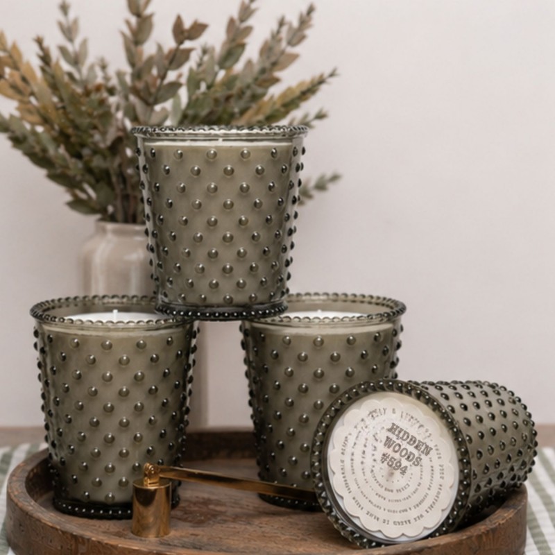 Simpatico Hidden Woods #594 Hobnail Glass Candle 