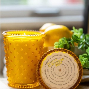Simpatico Meyer lemon #97 Hobnail Glass Candle 