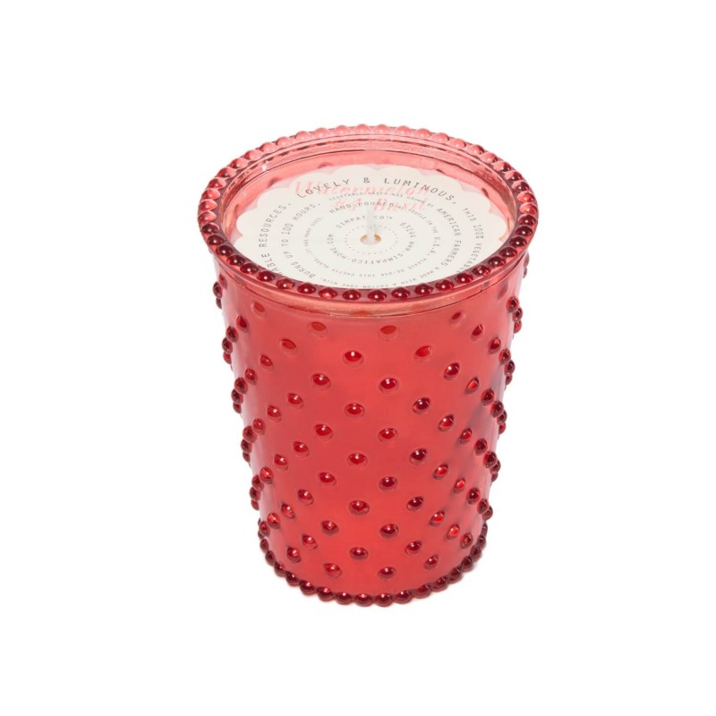 Simpatico Watermelon #04 Hobnail Glass Candle Simpatico Watermelon #04 Hobnail Glass Candle
