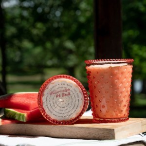 Simpatico Watermelon #04 Hobnail Glass Candle 