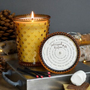 Simpatico Cedarwood Bonfire #13 Hobnail Glass Candle 