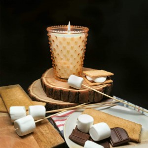 Simpatico Cedarwood Bonfire #13 Hobnail Glass Candle 