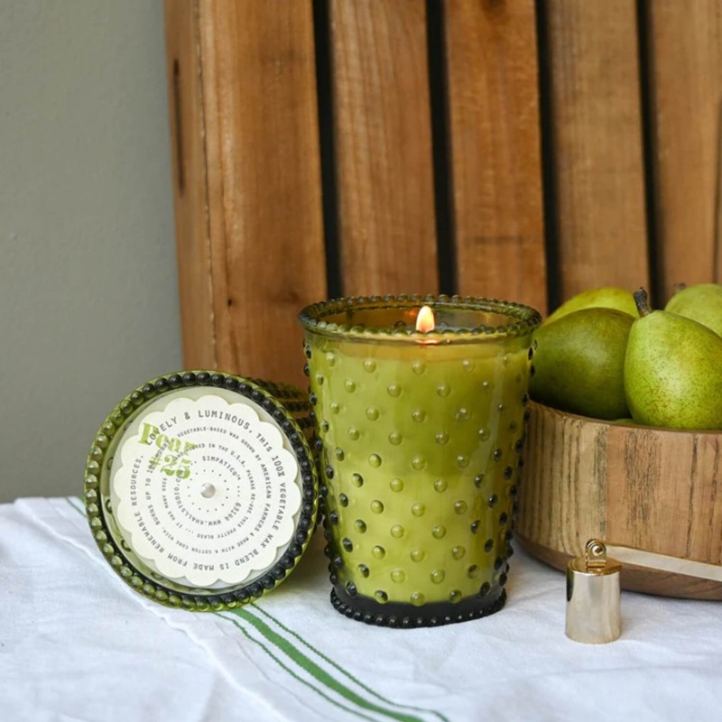 Simpatico Pear # 25 Hobnail Glass Candle Simpatico Pear # 25 Hobnail Glass Candle