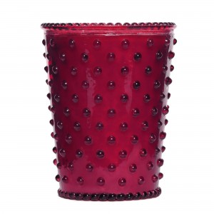 Simpatico Cranberry #32 Hobnail Glass Candle 