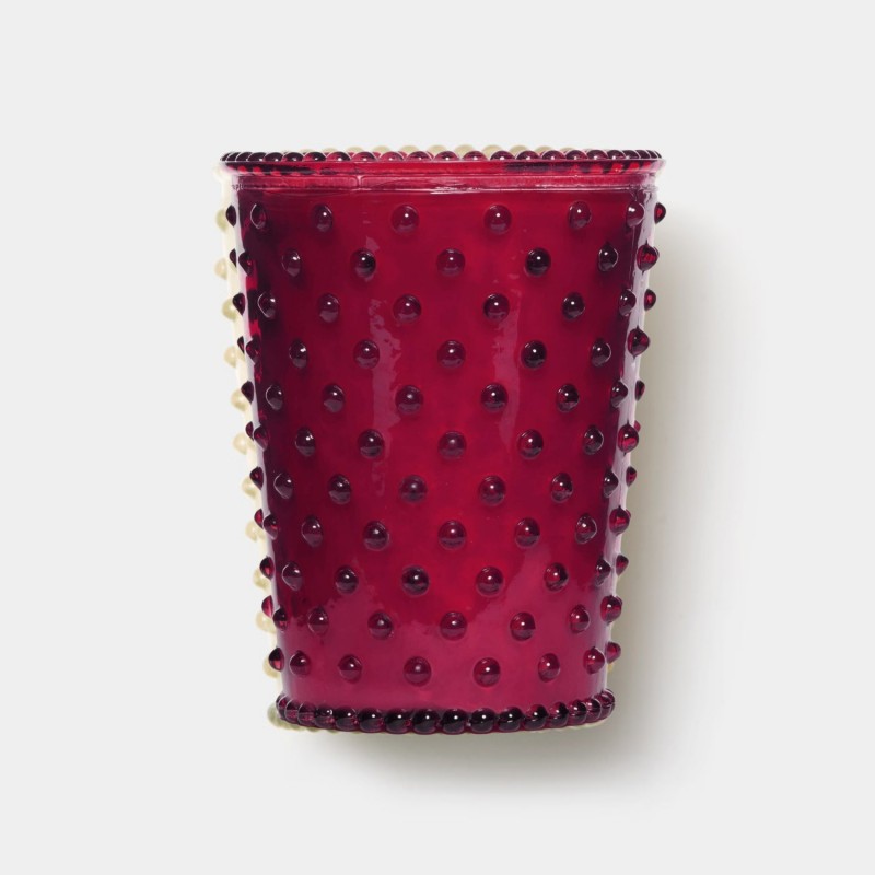 Simpatico Cranberry #32 Hobnail Glass Candle 