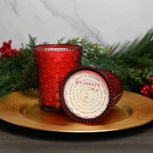 Simpatico Reindeer #29 Hobnail Glass Candle 