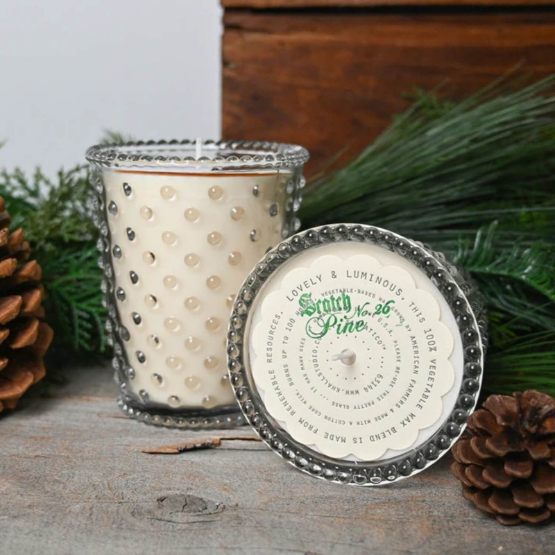 Simpatico Scotch Pine #26 Hobnail Glass Candle Simpatico Scotch Pine #26 Hobnail Glass Candle