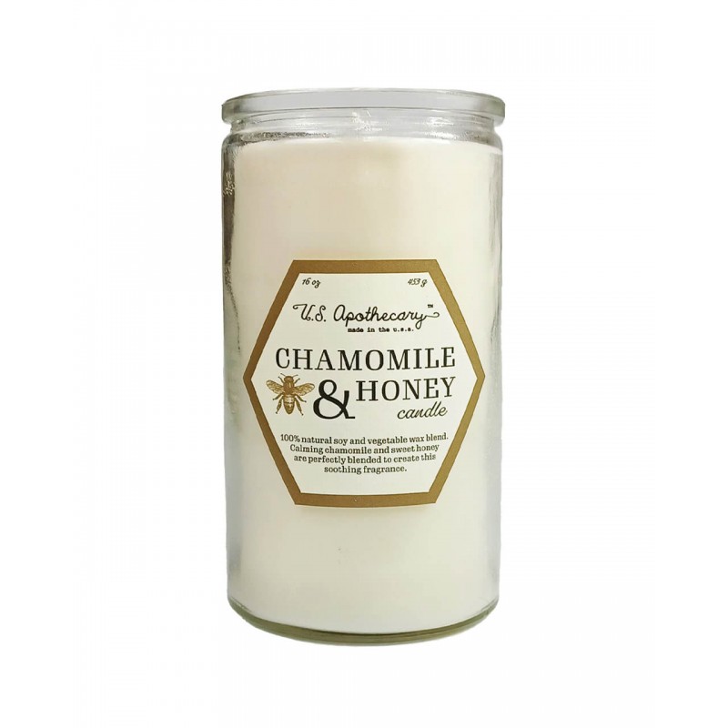 U.S. Apothecary Chamomile & Honey Natural Wax Candle 16oz 