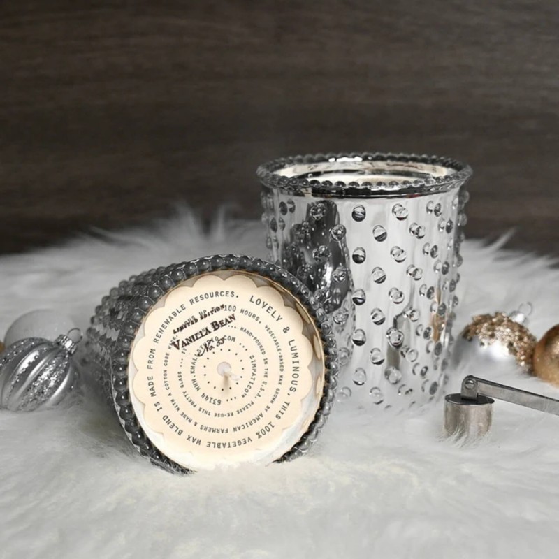 Simpatico Vanilla Bean Chrome #53 Hobnail Glass Candle Simpatico Vanilla Bean Chrome #53 Hobnail Glass Candle