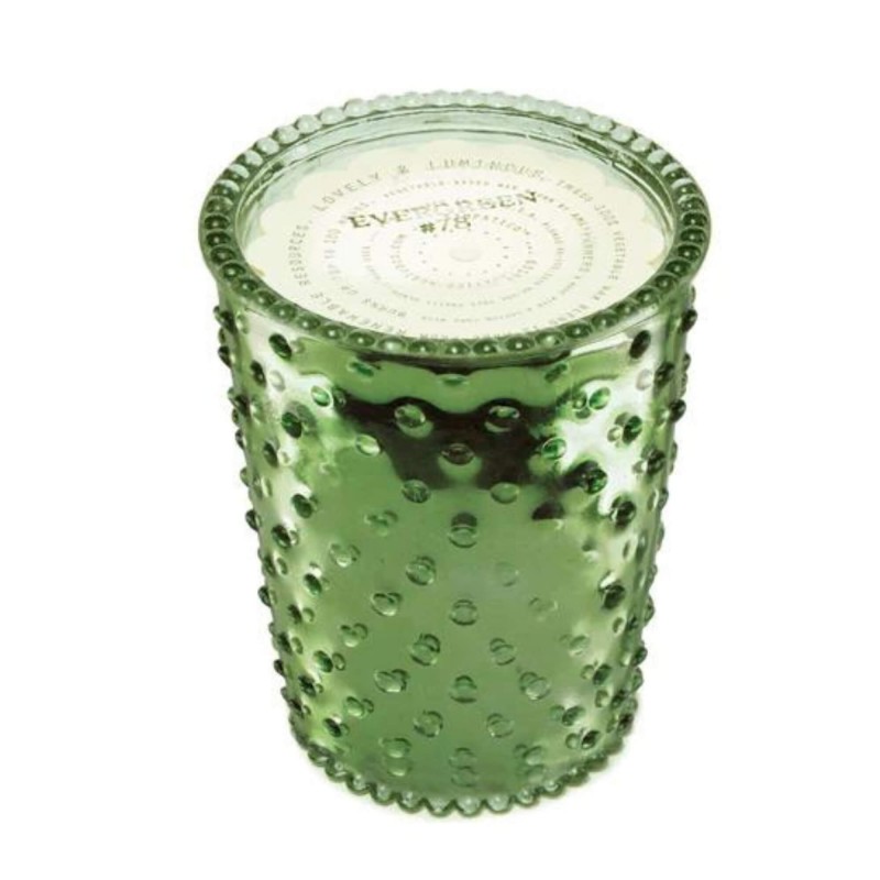 Simpatico Evergreen Chrome #78 Hobnail Glass Candle