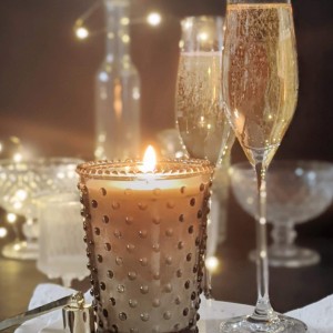 Simpatico Champagne #55 Hobnail Glass Candle 