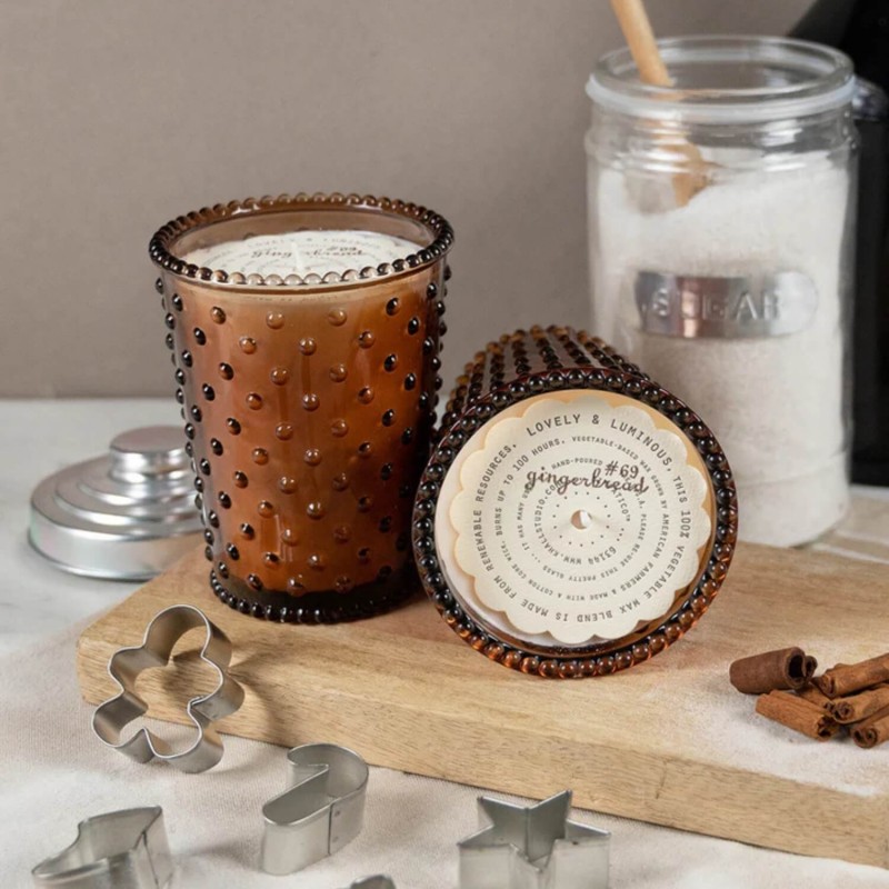 Simpatico Gingerbread #69 Hobnail Glass Candle Simpatico Gingerbread #69 Hobnail Glass Candle
