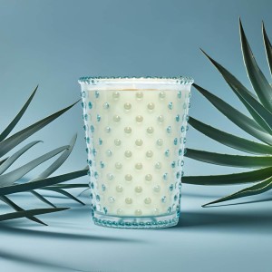 Simpatico Blue Agave #34 Hobnail Glass Candle 