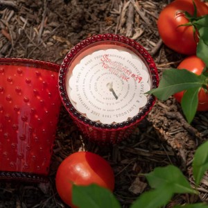Simpatico Stawberry & Tomatoe Vine #39 Hobnail Glass Candle