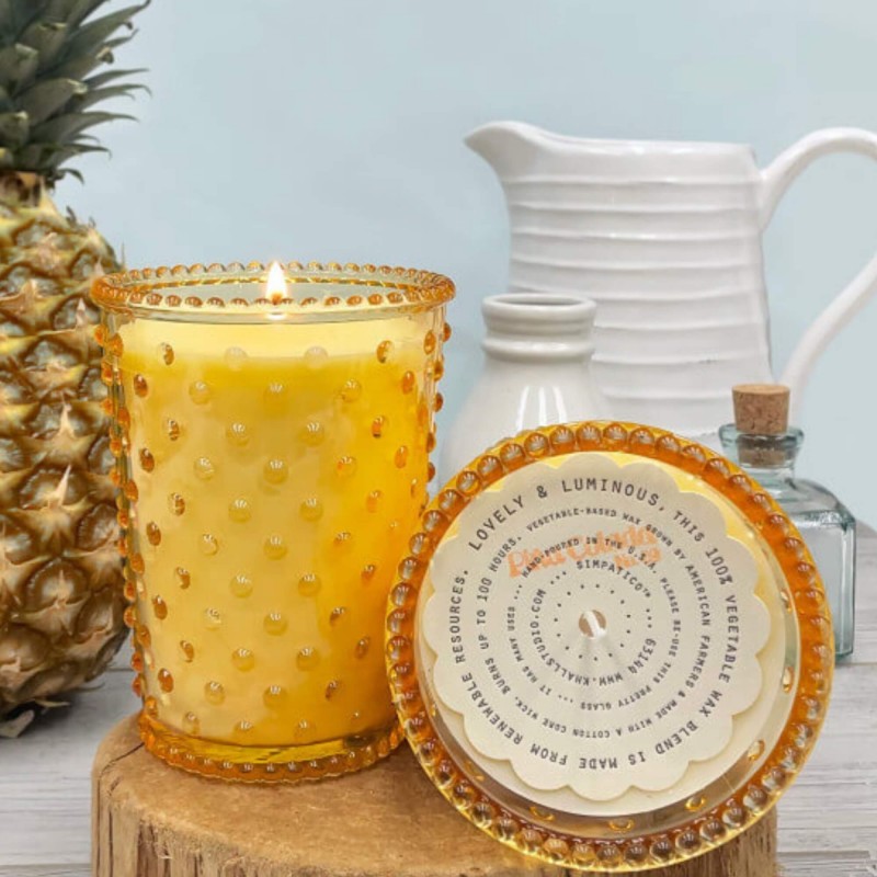 Simpatico Pina Colada #89 Hobnail Glass Candle 