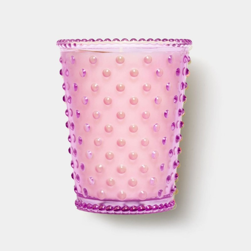 Simpatico Rhubarb & Rose #43 Hobnail Glass Candle Simpatico Rhubarb & Rose #43 Hobnail Glass Candle