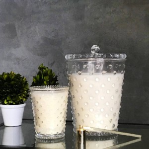 Simpatico Grande Creme Fresh 50oz Hobnail Glass Candle 