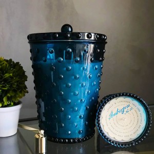 Simpatico Grande Ambergris 50oz Hobnail Glass Candle 