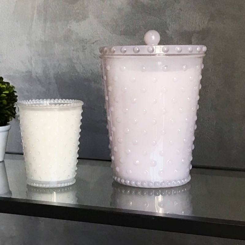 Simpatico Grande White Flower 50oz Hobnail Glass Candle Simpatico Grande White Flower 50oz Hobnail Glass Candle