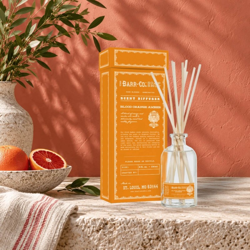 Barr-Co Blood Orange Amber Room Diffuser Set 
