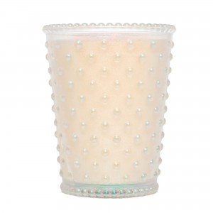 Simpatico Candy Cane White #77 Hobnail Glass Candle