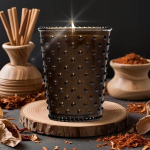 Simpatico Tobacco Woods #49 Hobnail Glass Candle