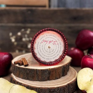 Simpatico Johnny Applespice #57 Glass Hobnail Candle  