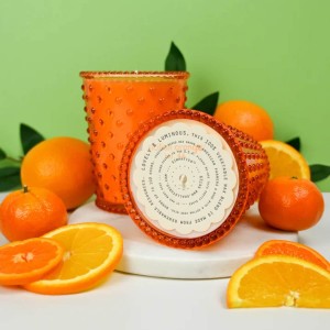Simpatico Sicilian Orange #46 Hobnail Glass Candle 