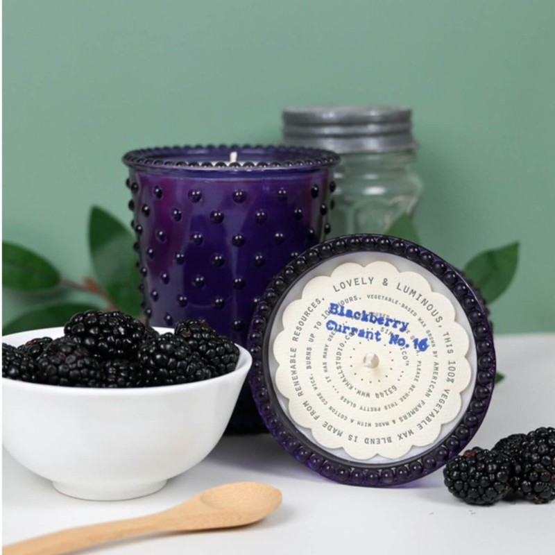 Simpatico Blackberry Currant #16 Hobnail Glass Candle Simpatico Blackberry Currant #16 Hobnail Glass Candle