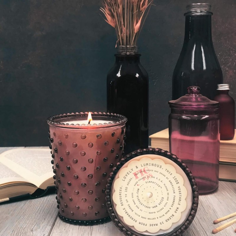 Simpatico Fig #98 Hobnail Glass Candle Simpatico Fig #98 Hobnail Glass Candle