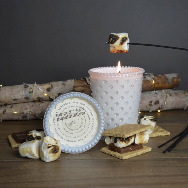 Simpatico Toasted Marshmellow #68 Hobnail Glass Candle Simpatico Toasted Marshmellow #68 Hobnail Glass Candle