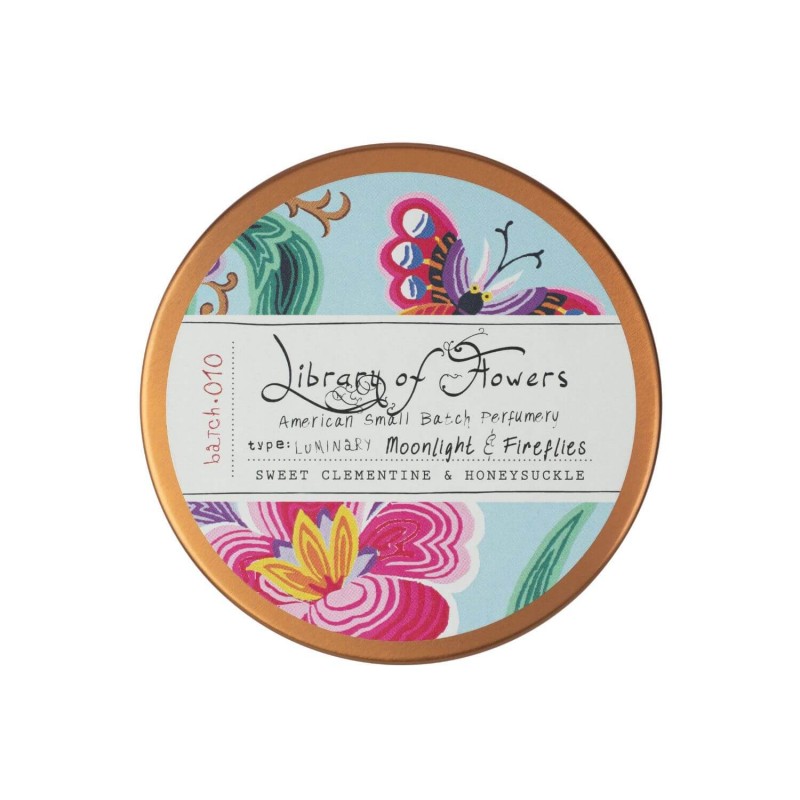 Library of Flowers Aqua & Birds Candle 