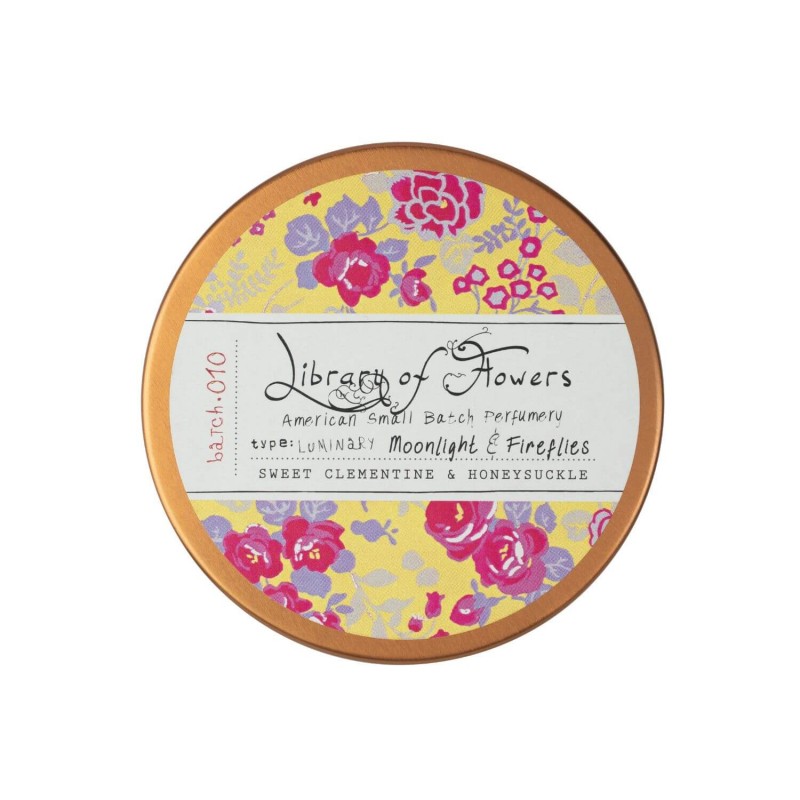 Library of Flowers Yellow Pink Roses Candle 