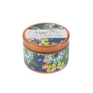 Library of Flowers Green & Blue Floral Candle 