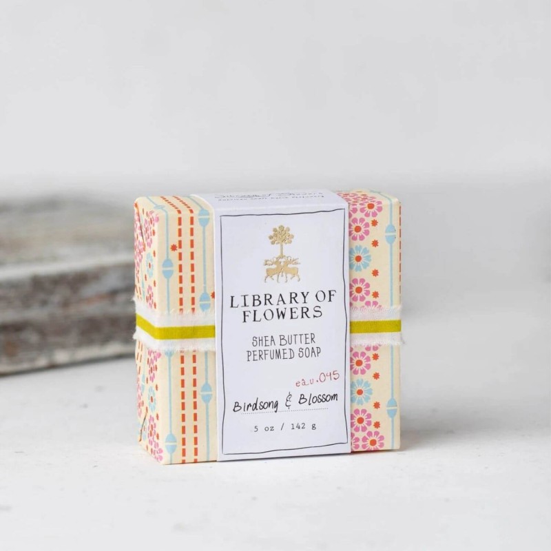 Library of Flowers Floral Stripe Square Stripe Soap